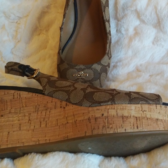 Coach Wedge Slingback Heels - Picture 3 of 4